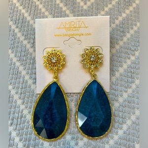 Amrita Singh NWT Indigo Teardrop post earrings